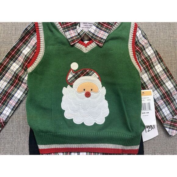 NEW BNWT Bonnie‎ Jean/Matt's Scooter Boys Outfit Clothes Santa Xmas Size 12M - Picture 4 of 6